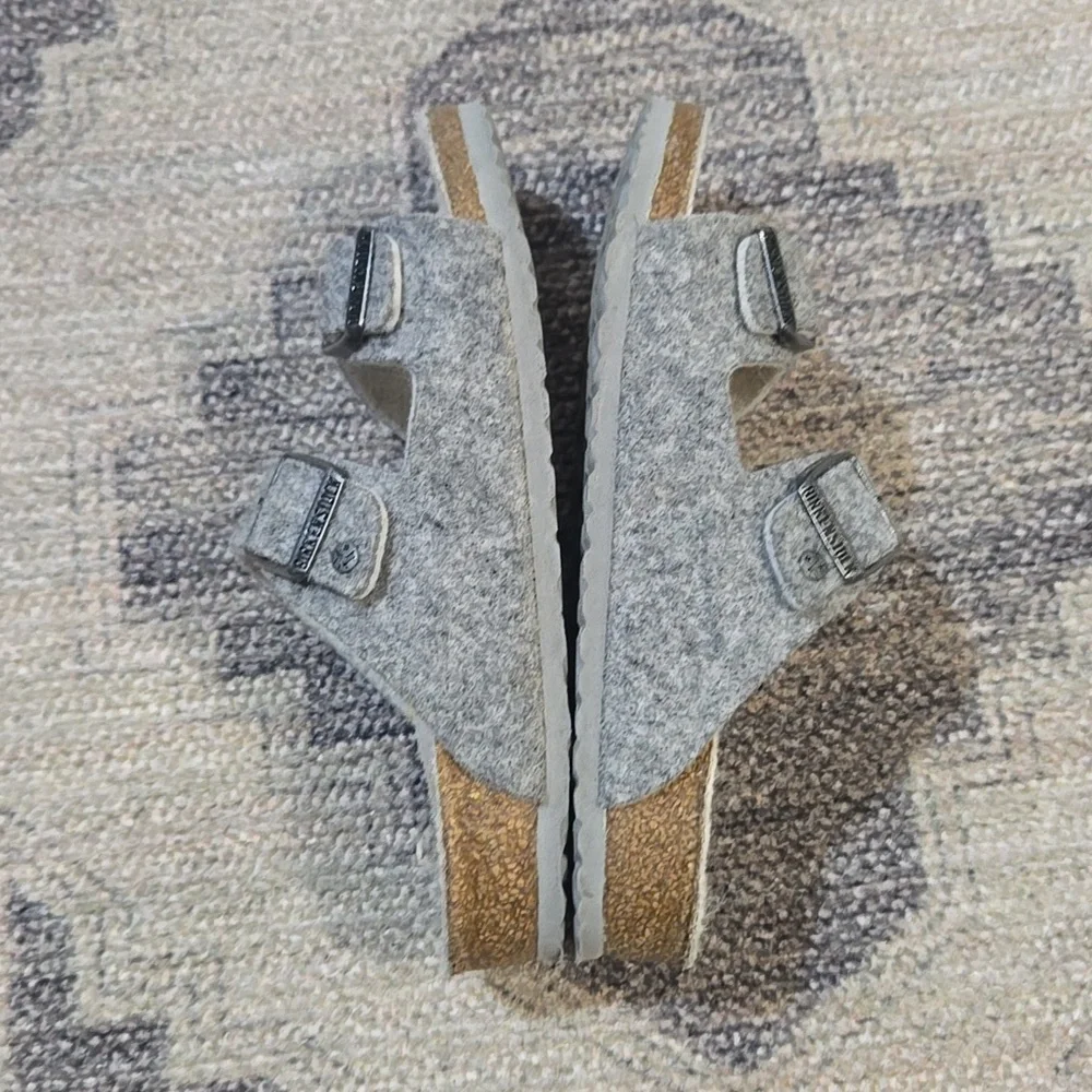 Birkenstock Kids Arizona Rivet Light Gray Wool